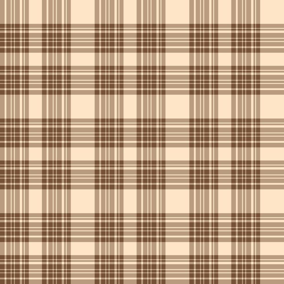 Seamless pattern in positive brown and light beige colors for plaid, fabric, textile, clothes, tablecloth and other things. Vector image.