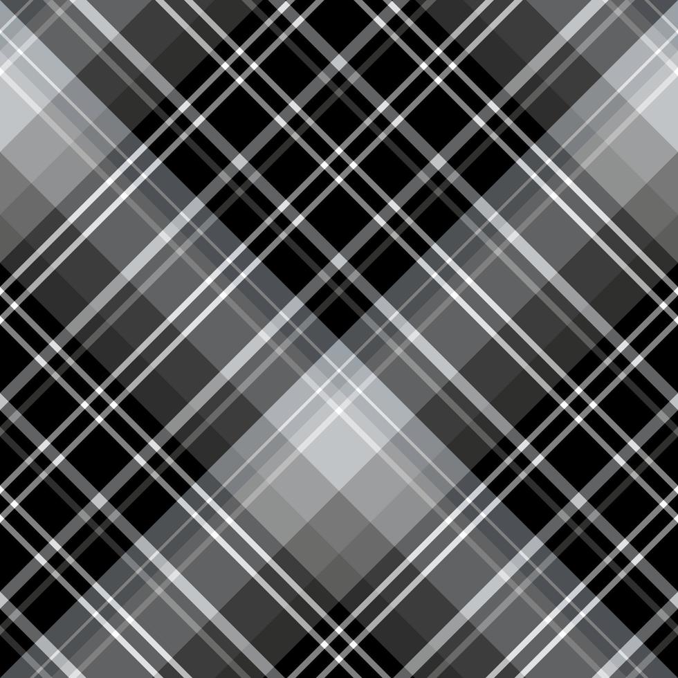 Seamless pattern in black, gray and white colors for plaid, fabric, textile, clothes, tablecloth and other things. Vector image. 2