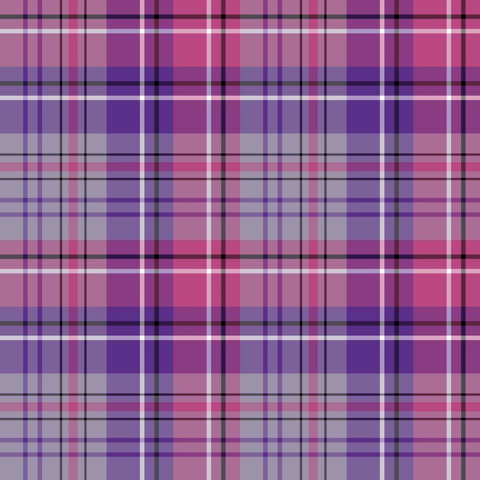 Seamless pattern in simple discreet purple, violet, pink, black and white colors for plaid, fabric, textile, clothes, tablecloth and other things. Vector image.