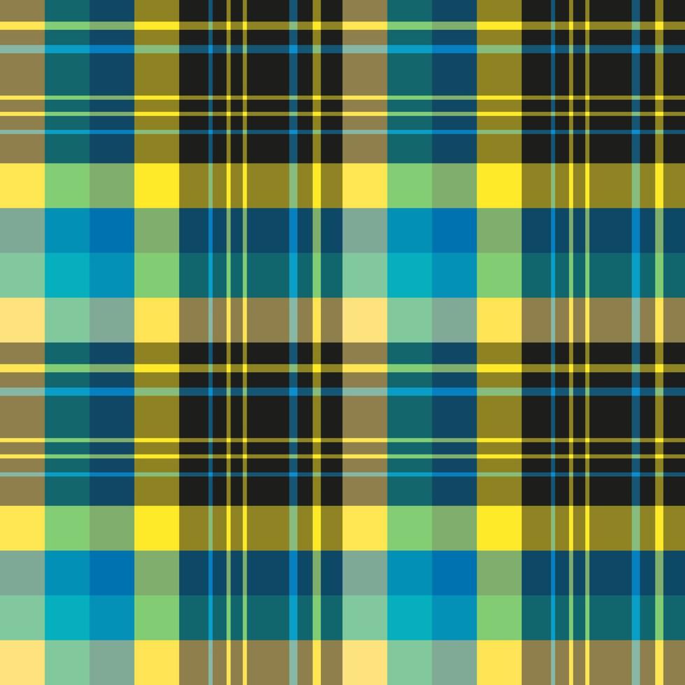 Seamless pattern in simple yellow, blue and black colors for plaid, fabric, textile, clothes, tablecloth and other things. Vector image.