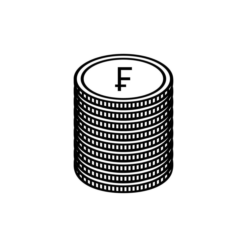 French Currency, France Money Icon Symbol. French Franc, FRF Sign. Vector Illustration