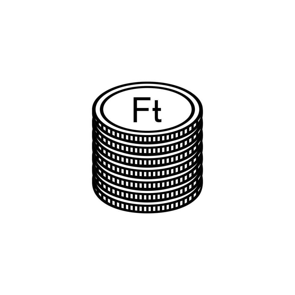 Hungary Currency Icon Symbol. Hungarian Forint, HUF. Vector Illustration