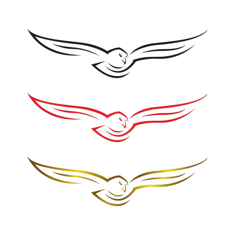 Hawk Falcon Eagle vector Logo design icon illustration Template