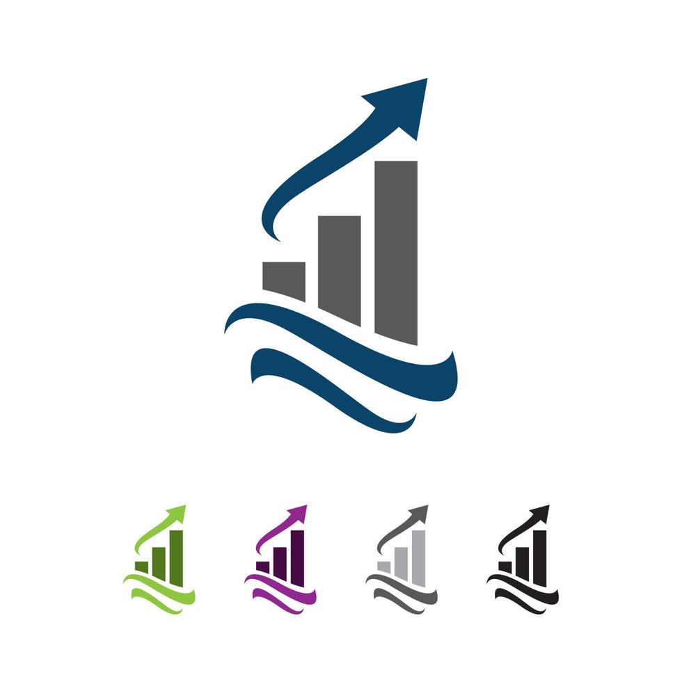 gráfico con la flecha hacia arriba un vector abstracto de diseño de logotipo de negocio de finanzas económicas de negocios