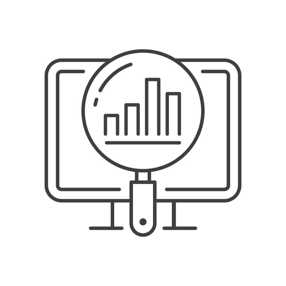 Analytics line icon. Vector illustration. Symbol of business Intelligence, data analysis, marketing research.