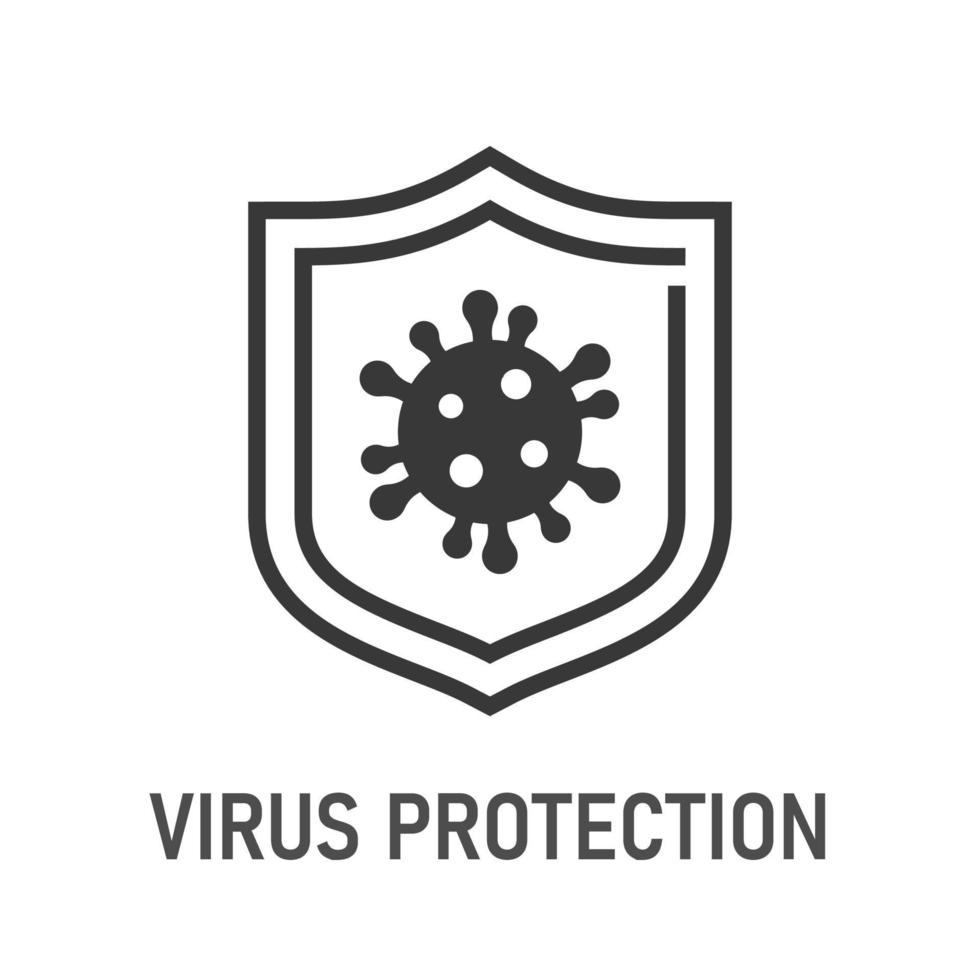 Virus protection icon on white background. Vector illustration.