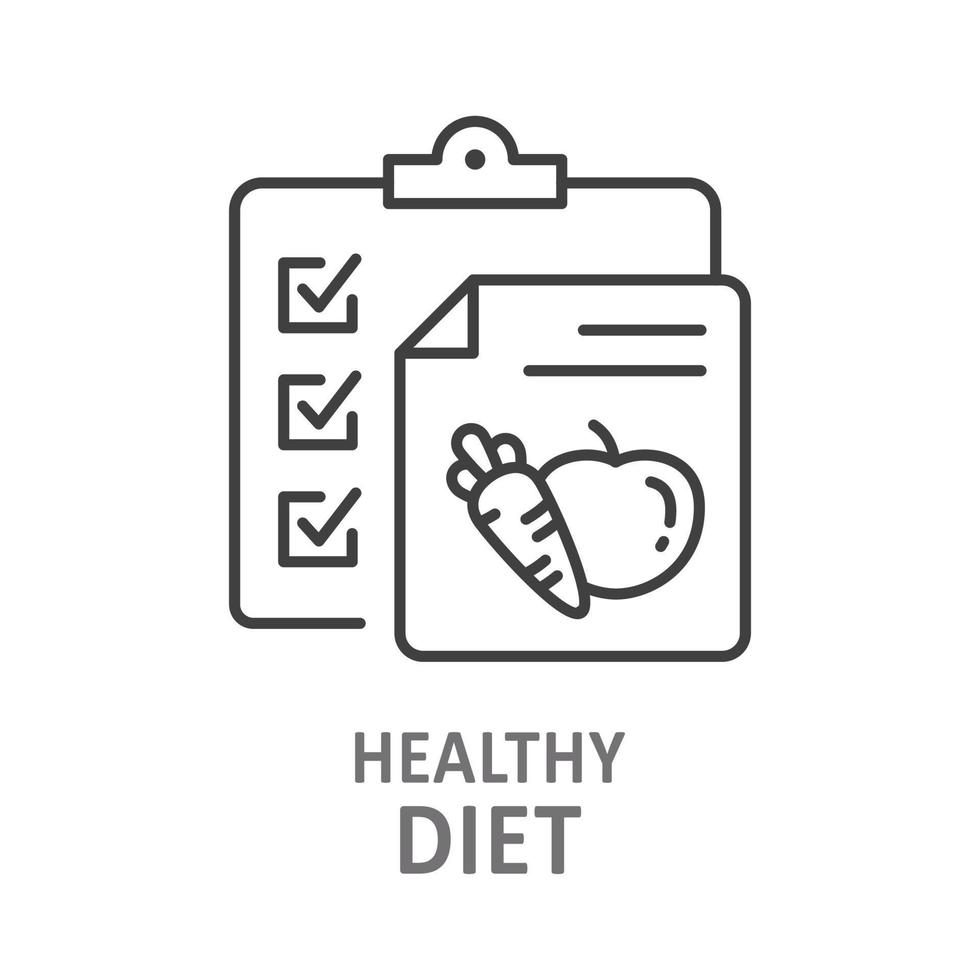 Healthy diet line icon. Vector isolated illustration.