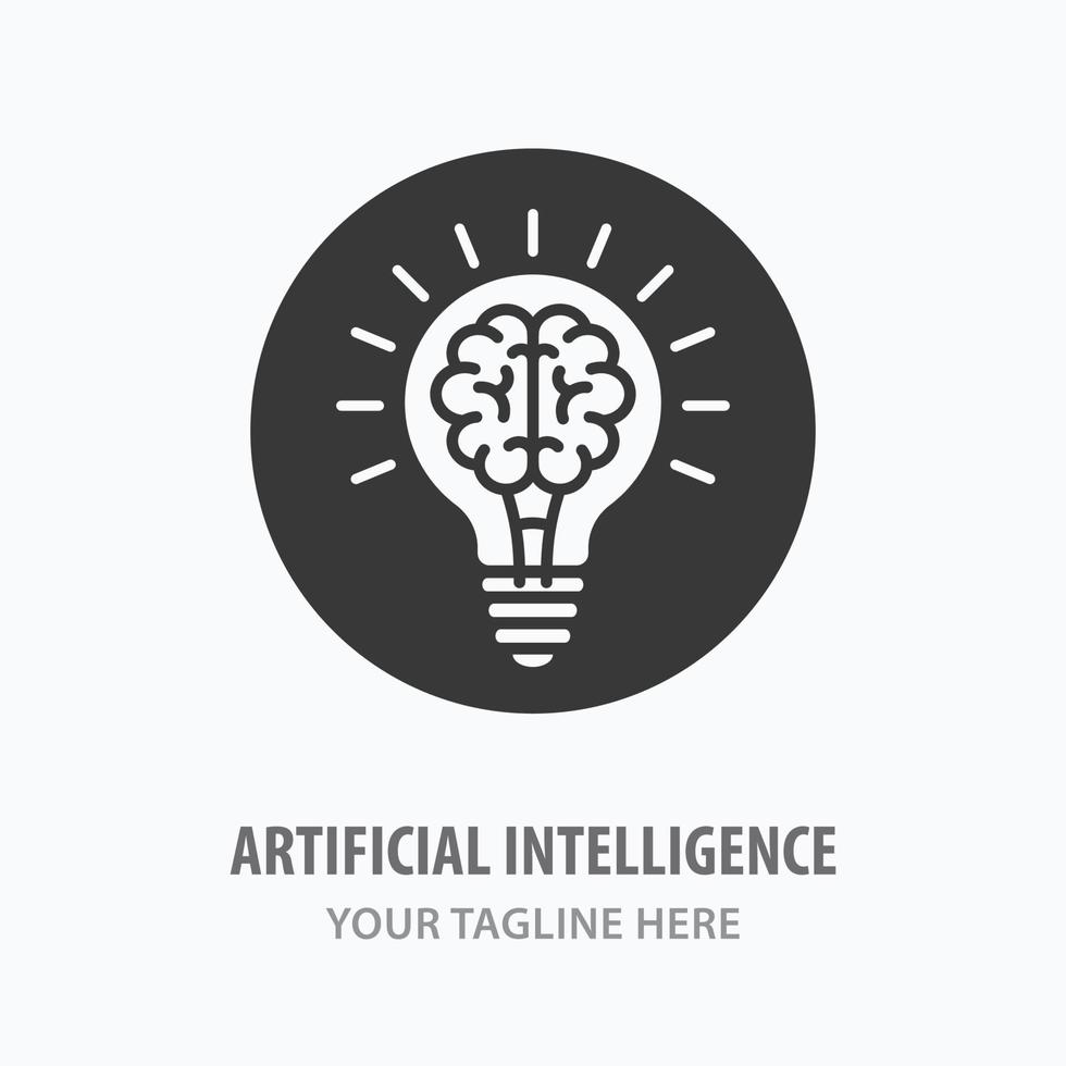 Artificial intelligence icon. Vector illustration. Symbol of innovation, brainstorm, idea.