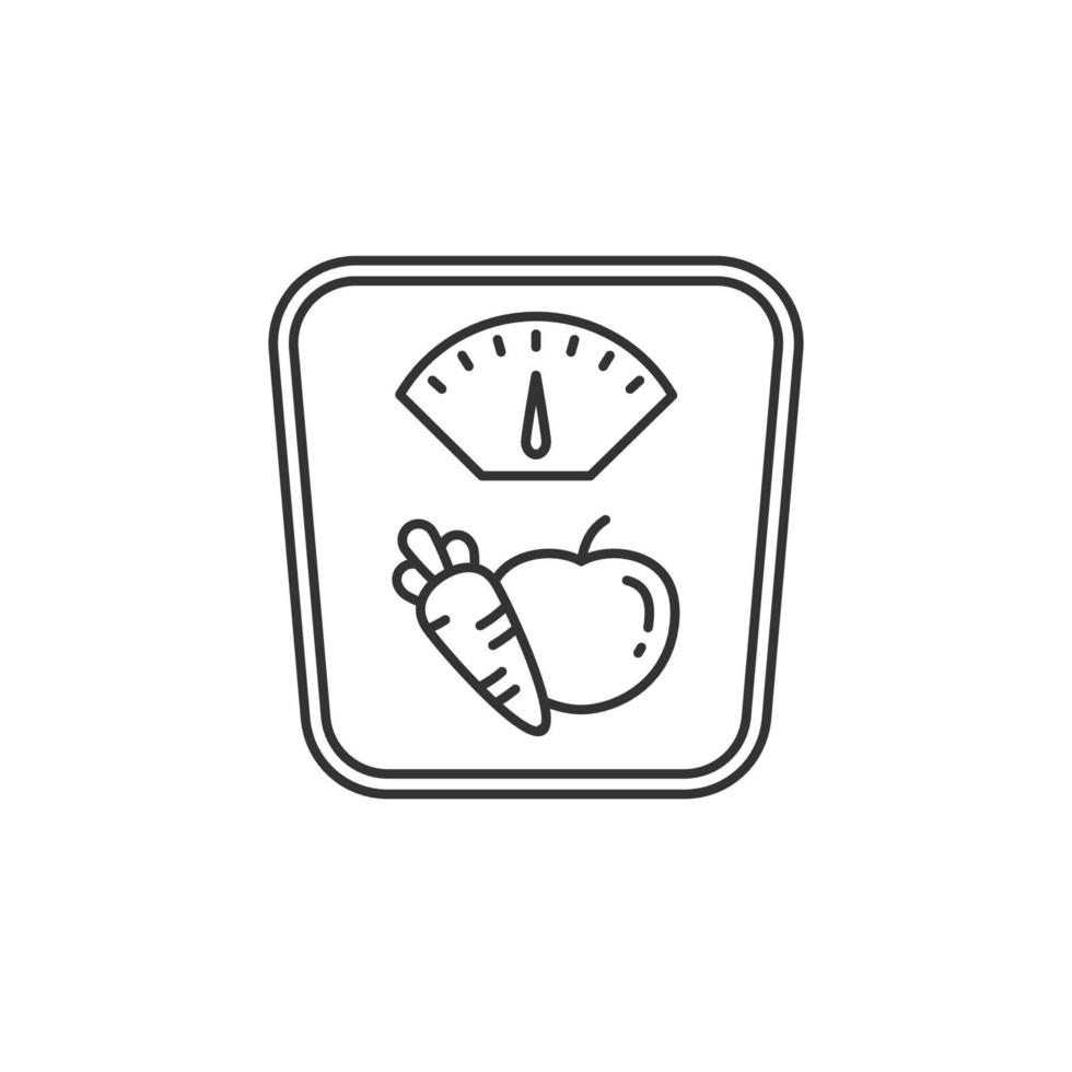 Healthy diet line icon on white background. Editable stroke. vector