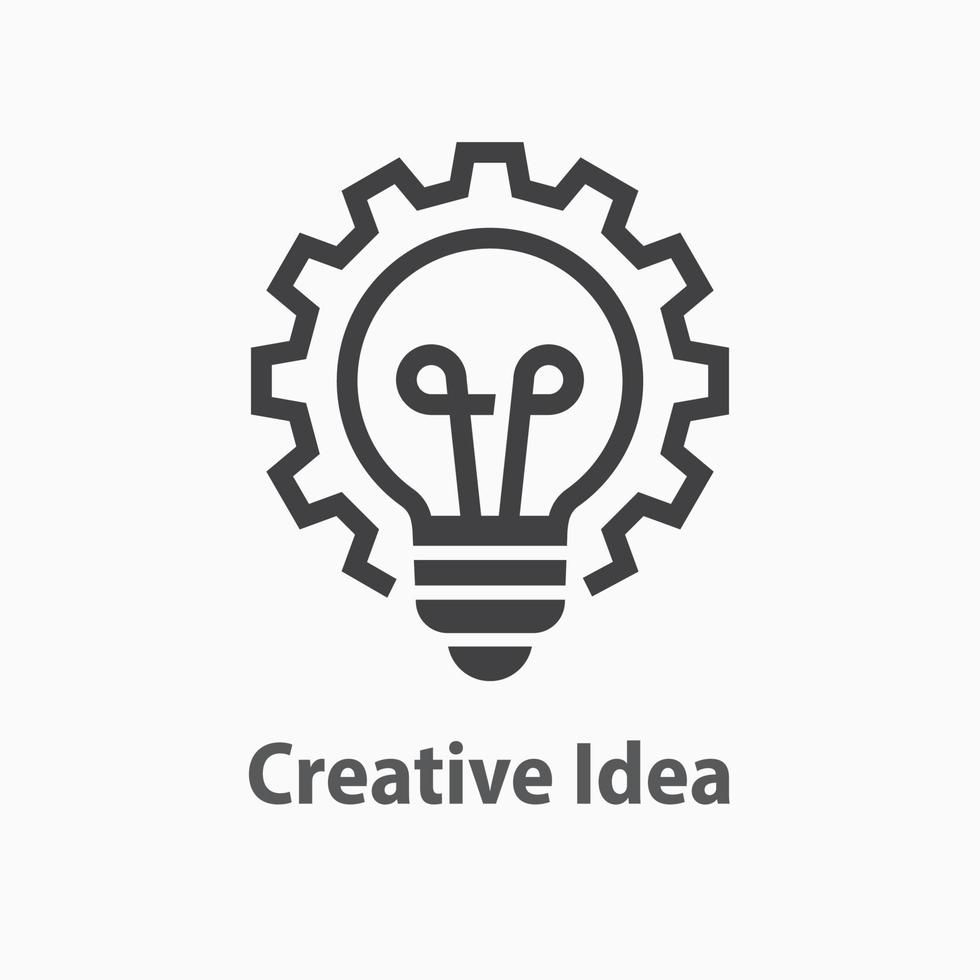 Creative idea icon. Innovative solution logo template. Vector illustration.