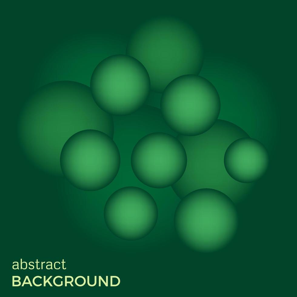 Abstract vector background of green balls. Background of geometric shapes.