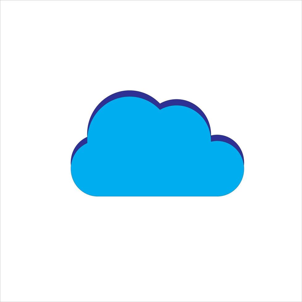 Cloud Vector Icon. Isolated cloud shape design. Blue cloud icon isolated on white background.