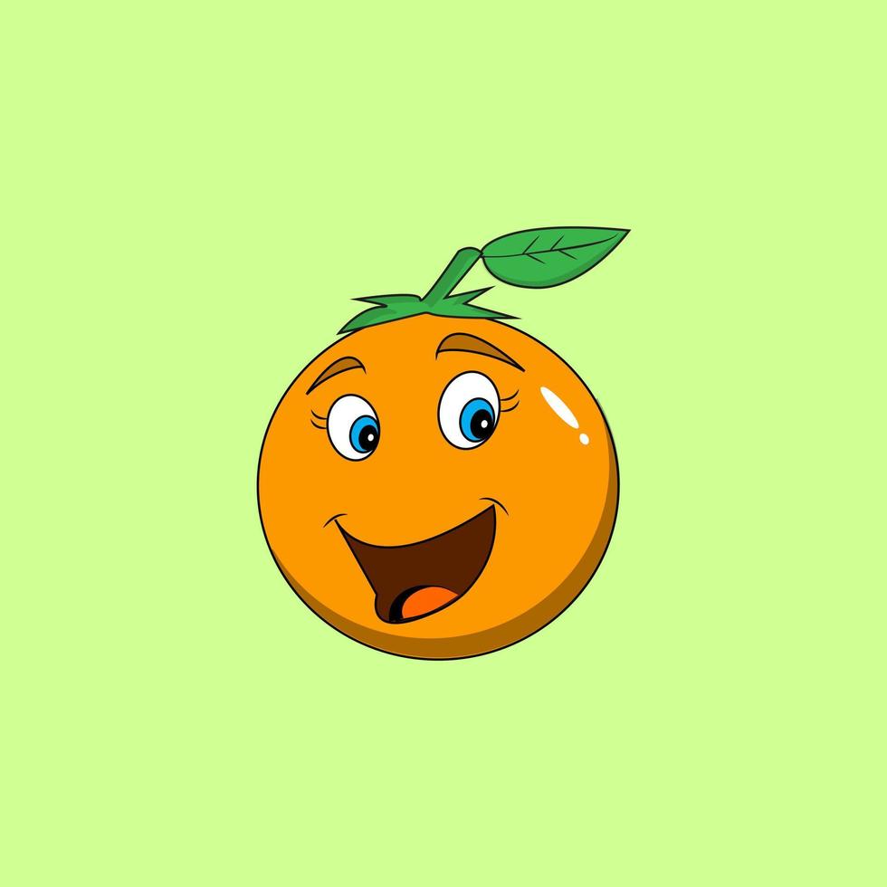 Lindas y divertidas expresiones felices de Orange Florida. icono de ilustración de personaje kawaii de dibujos animados de línea plana vectorial. aislado sobre fondo blanco. concepto de personaje de fruta naranja vector