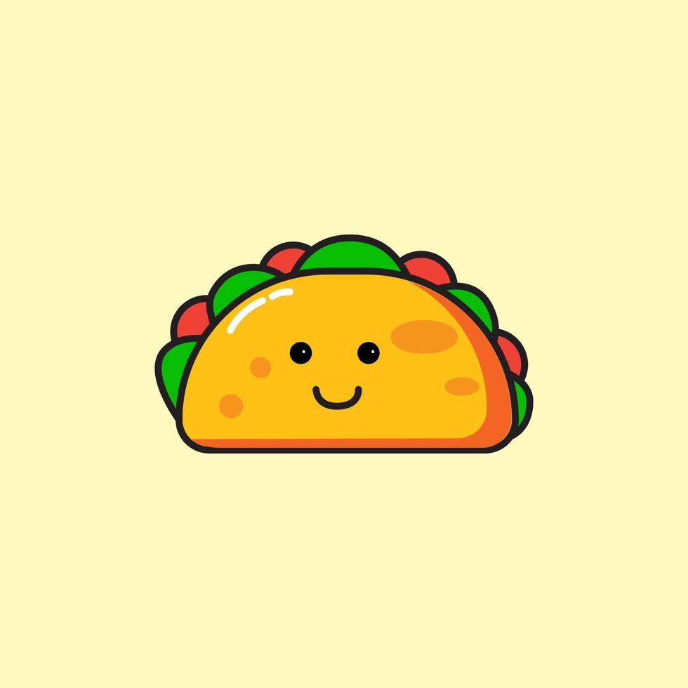 Traditional mexican snack food taco drawing. Delicious tacos isolated on pink soft background. Vector illustration for cafe festival menu