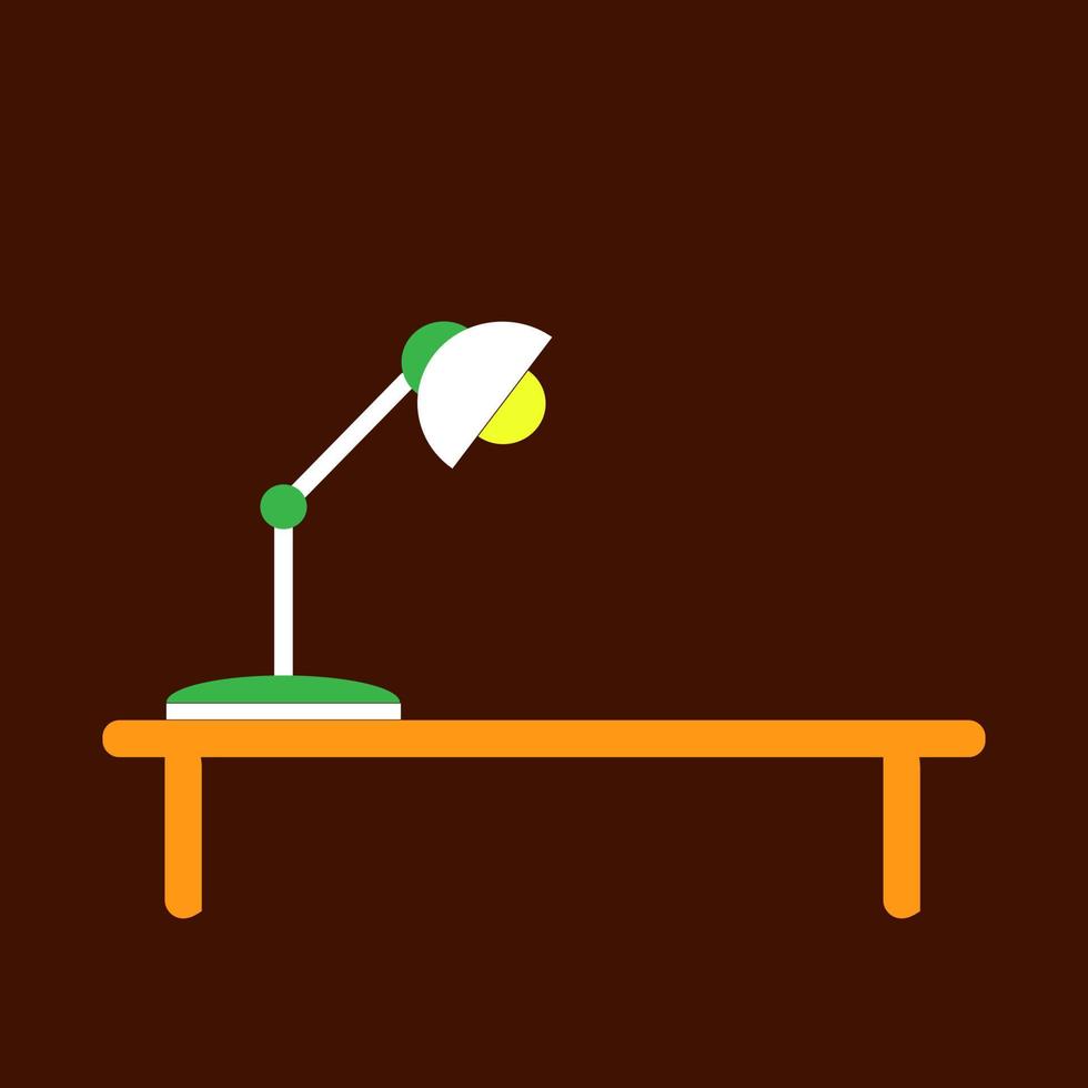 lámpara de escritorio ilustración vectorial moderna. icono de lámpara de mesa, estilo de diseño plano. vector