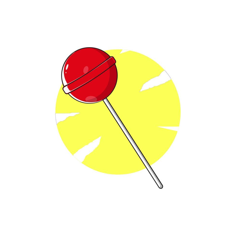 Red candy Lollipop. Lollipop on a stick isolated on white background vector