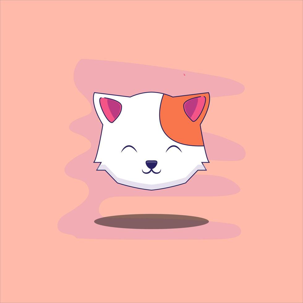 cara de gato lindo de fantasía aislada sobre fondo rosa. es un eslogan de niña. gráficos infantiles para camisetas y también se pueden utilizar para otros. tarjeta de felicitación. vector