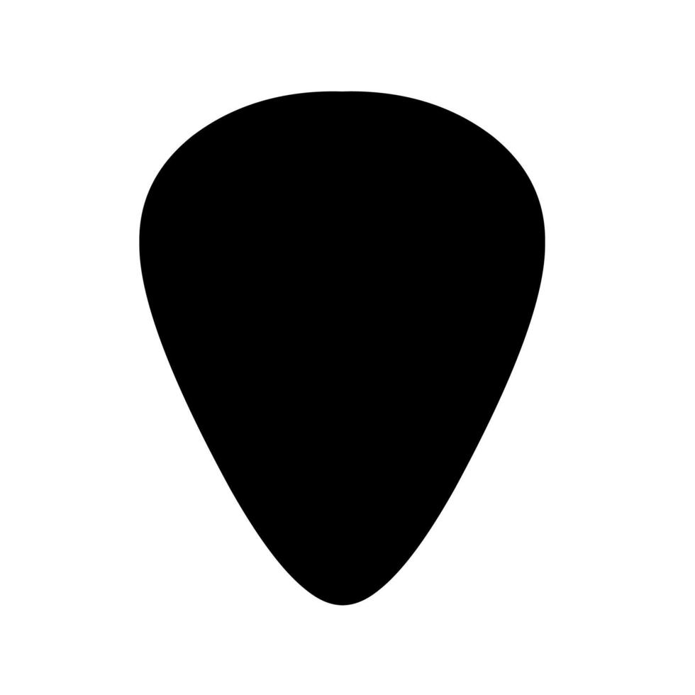 silueta de una púa sobre un fondo blanco. ideal para logotipos de casas de guitarra. vector