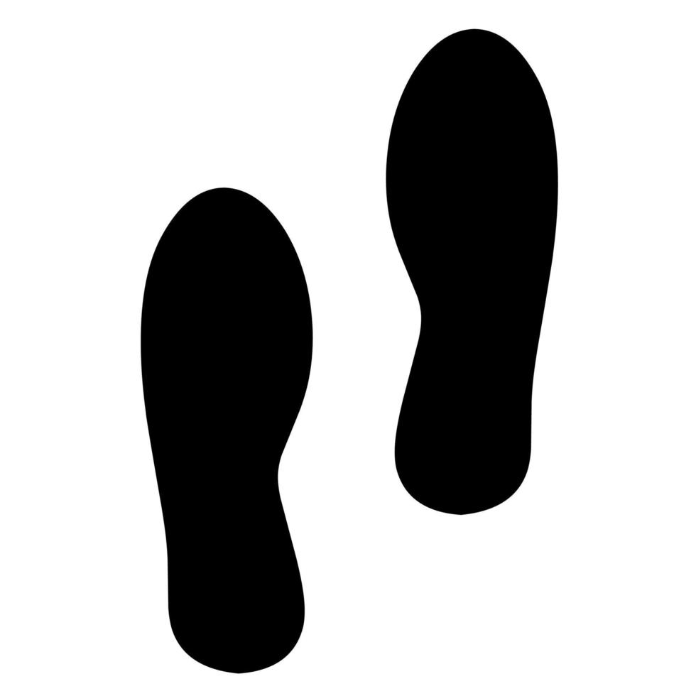 Black shoe sole logo icon on black background. Great for travel and climber logos. Vector illustration