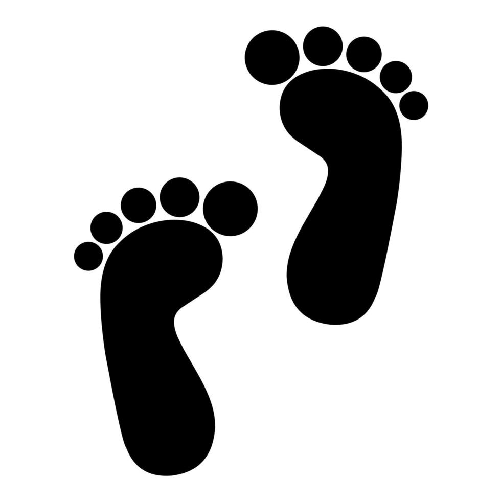 Vector illustration of two adult human footprints on a white background. Great for travel path logos.