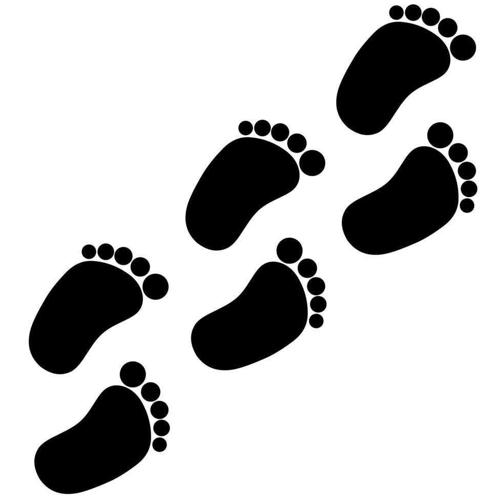 Neatly arranged little baby footprints icon. Great for baby palm logos. Vector illustration