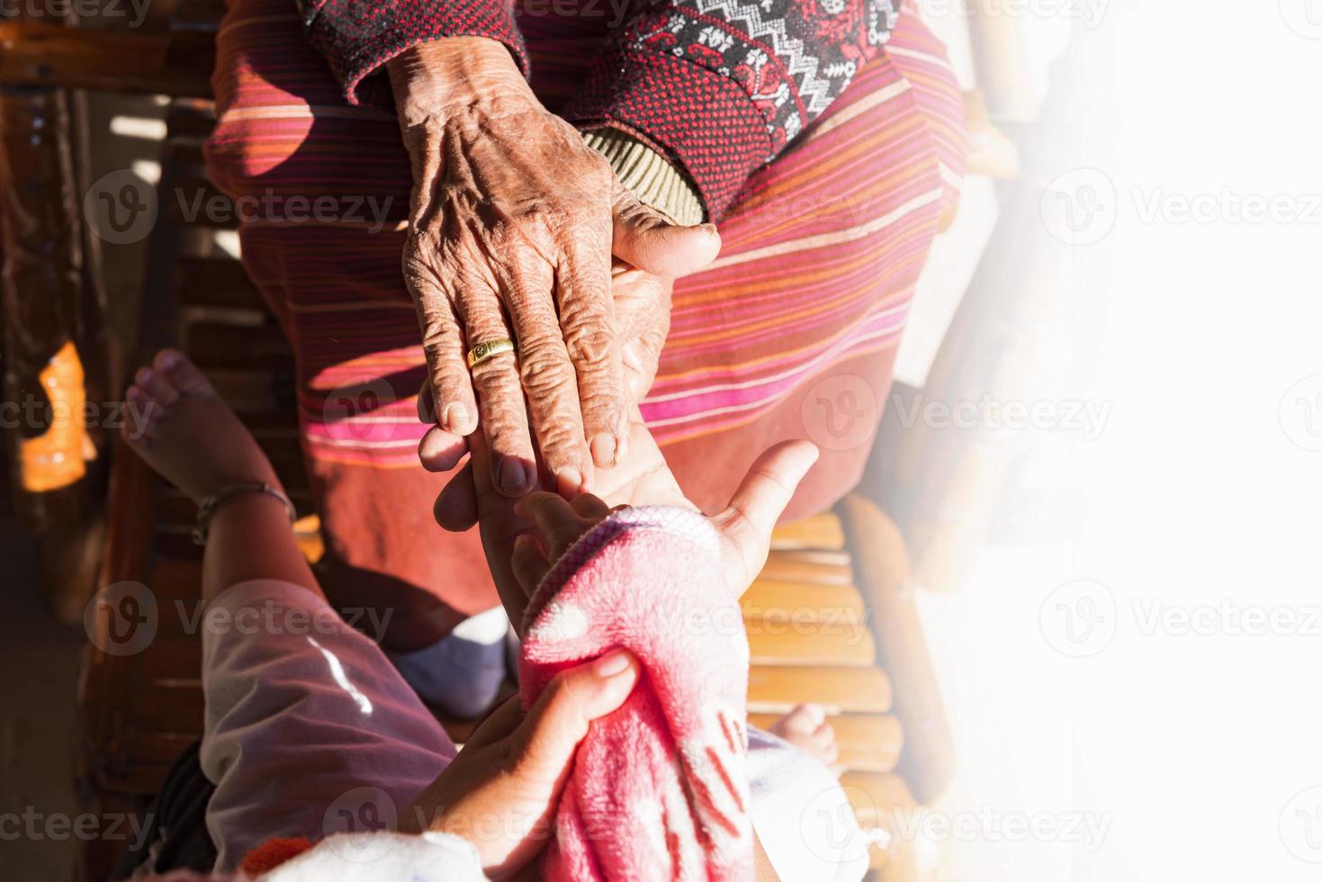 A grown-up daughter comforted her during a difficult life. give support share the pain of divorce Show empathy and care. photo