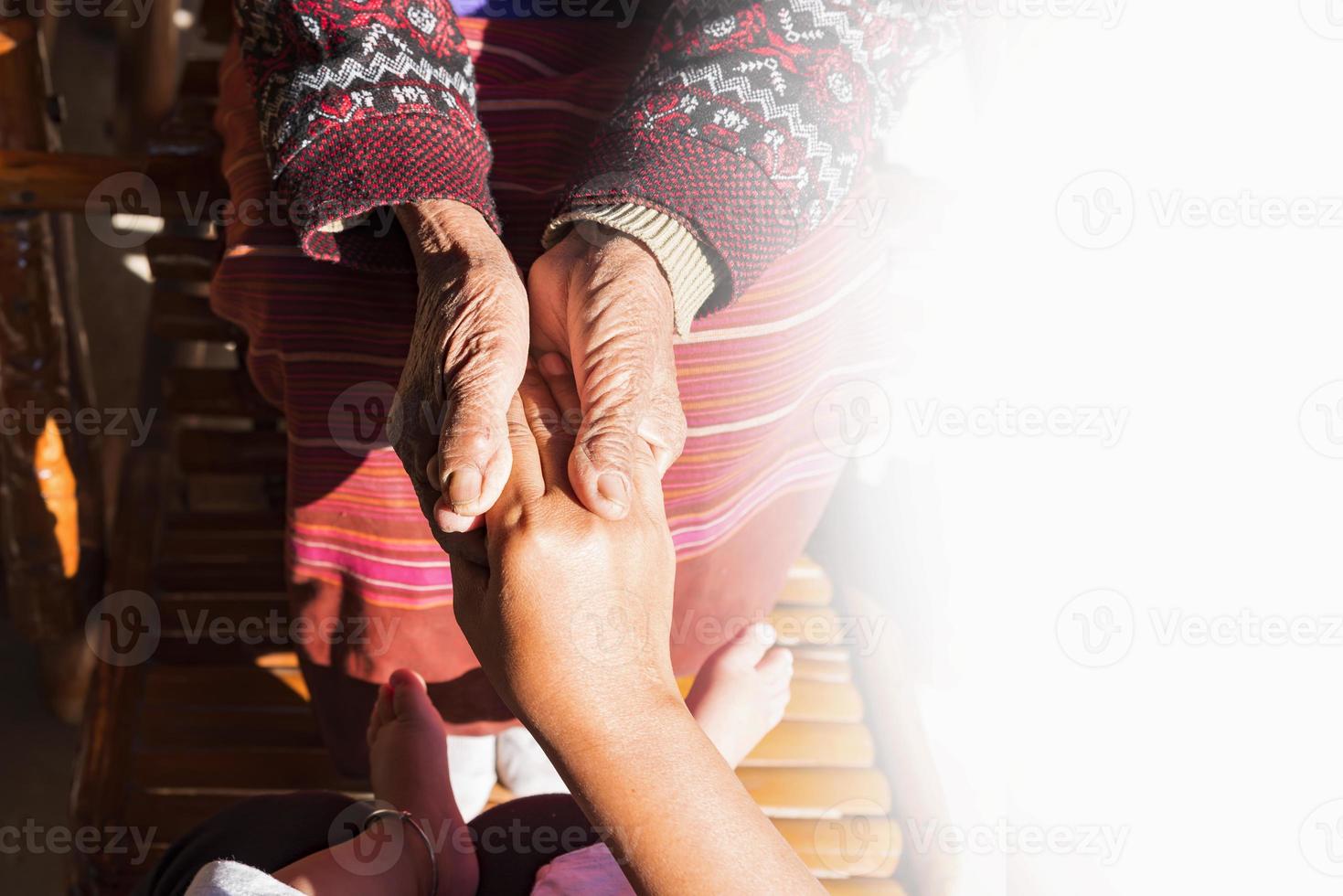 A grown-up daughter comforted her during a difficult life. give support share the pain of divorce Show empathy and care. photo