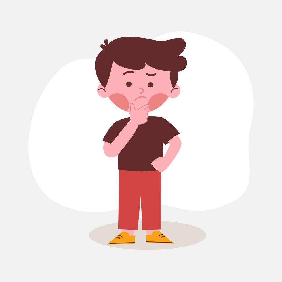 Confused boy illustration vector