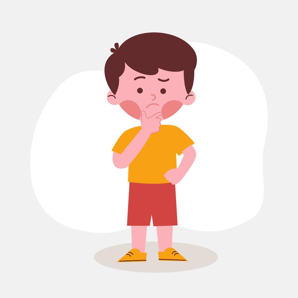 Confused boy illustration vector