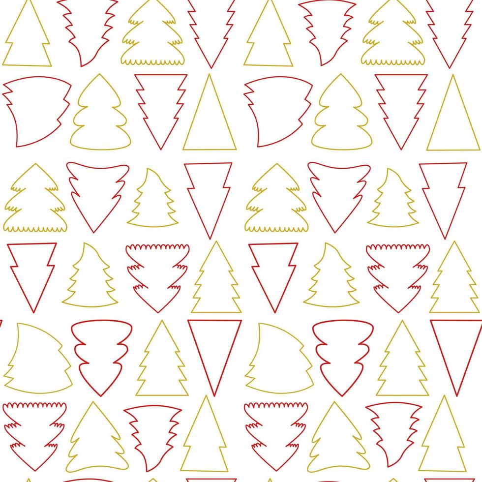 patrón vectorial sin costuras de un simple árbol de navidad como símbolo de feliz año nuevo vector