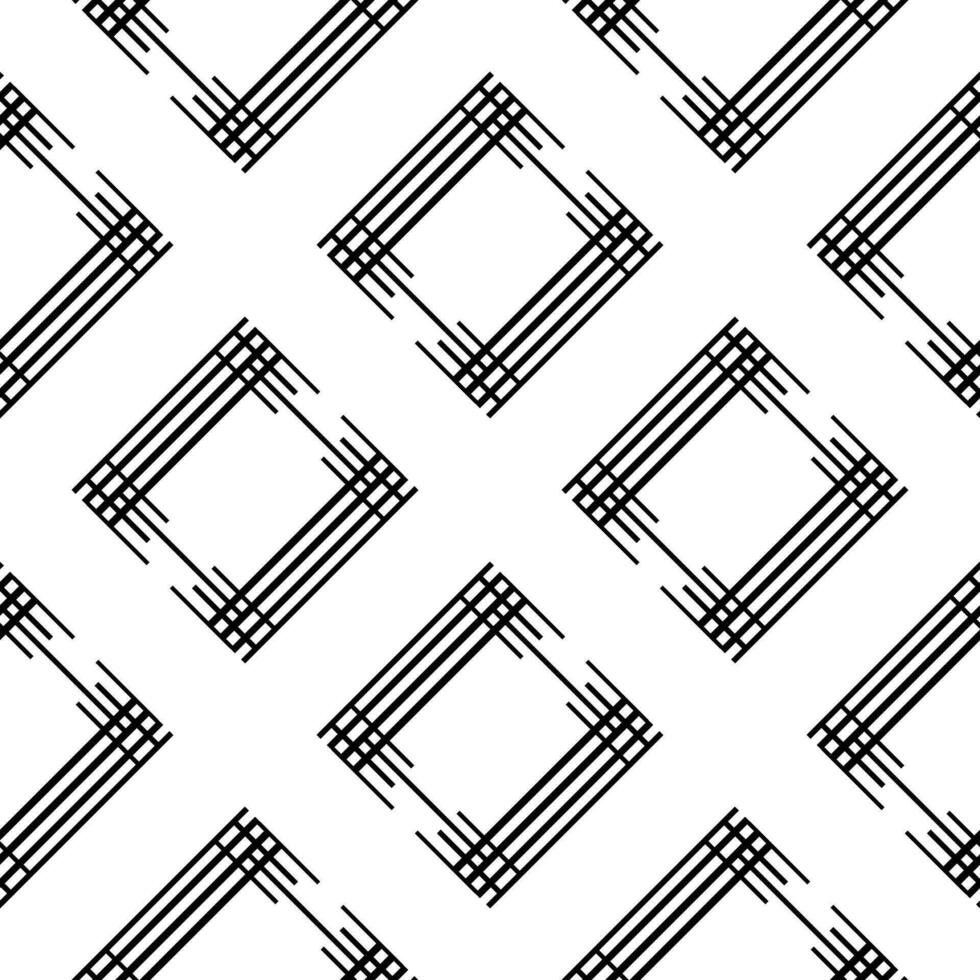 Black and white seamless pattern with diamond shape black line. vector