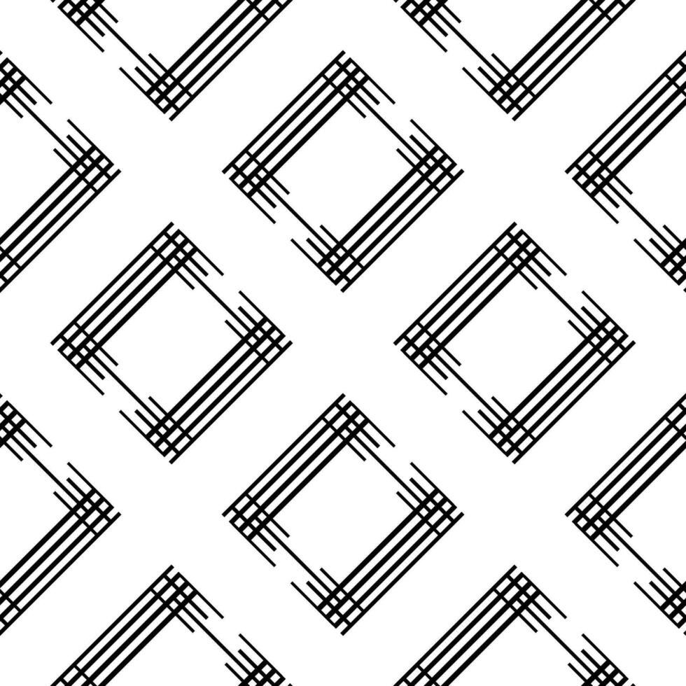 Black and white seamless pattern with diamond shape black line. vector