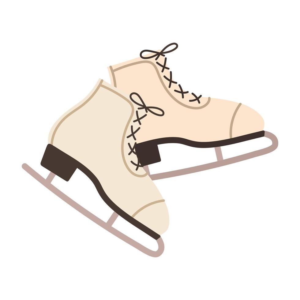 Winter figure skates on a white background. vector illustration