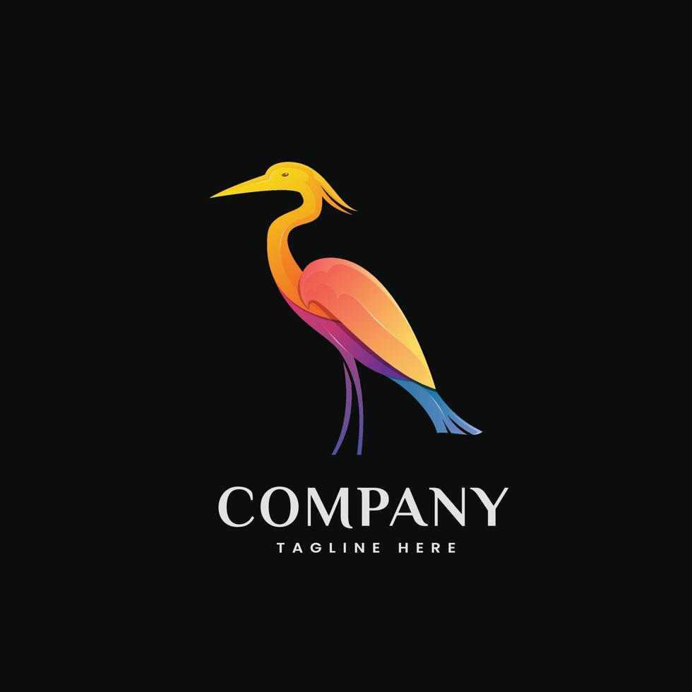 Heron gradient modern logo design vector