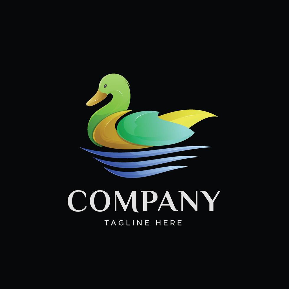 Gradient duck logo design colorful modern style vector