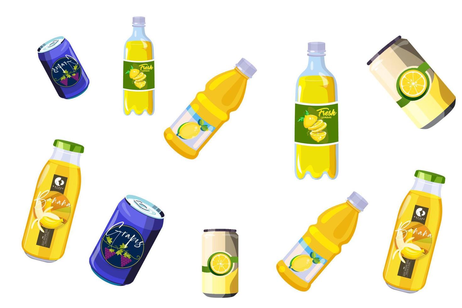 fruit juice bottle vector template illustration