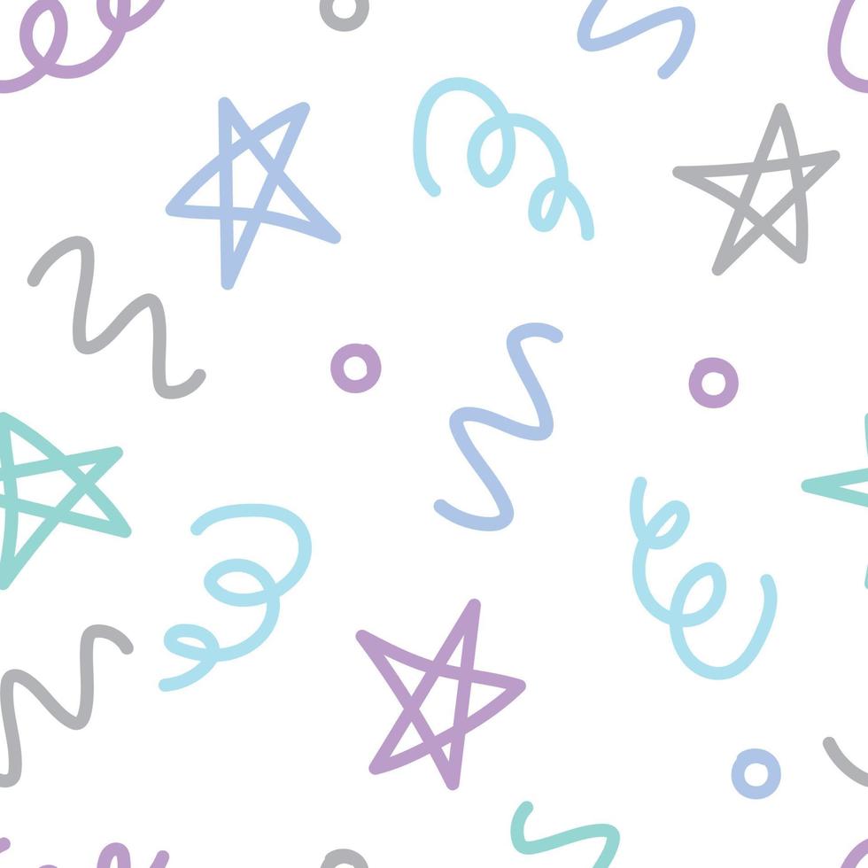 Abstract star doodle seamless pattern background for design, wrapping, template, post. Vector illustration