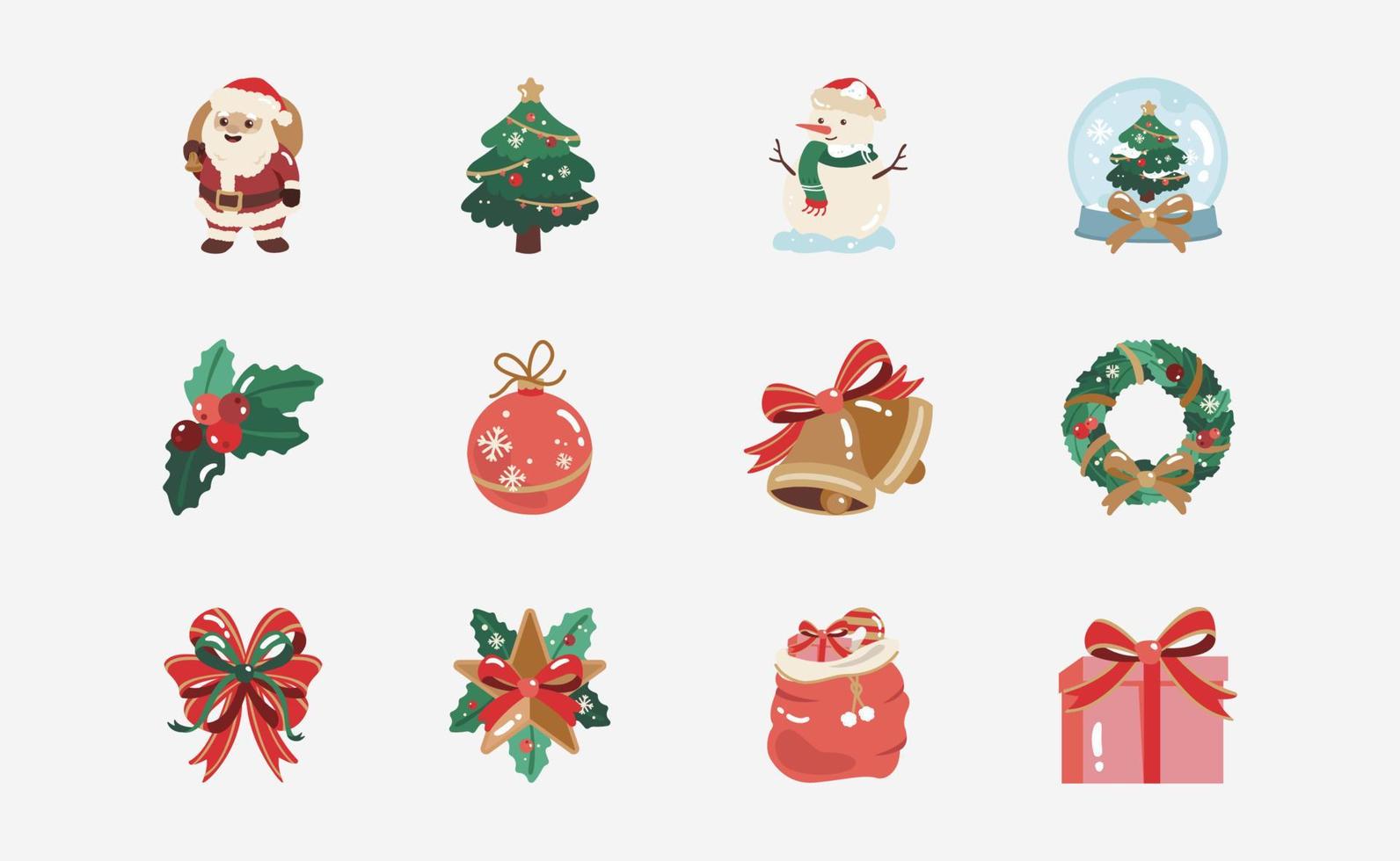 Christmas elements in flat design vector