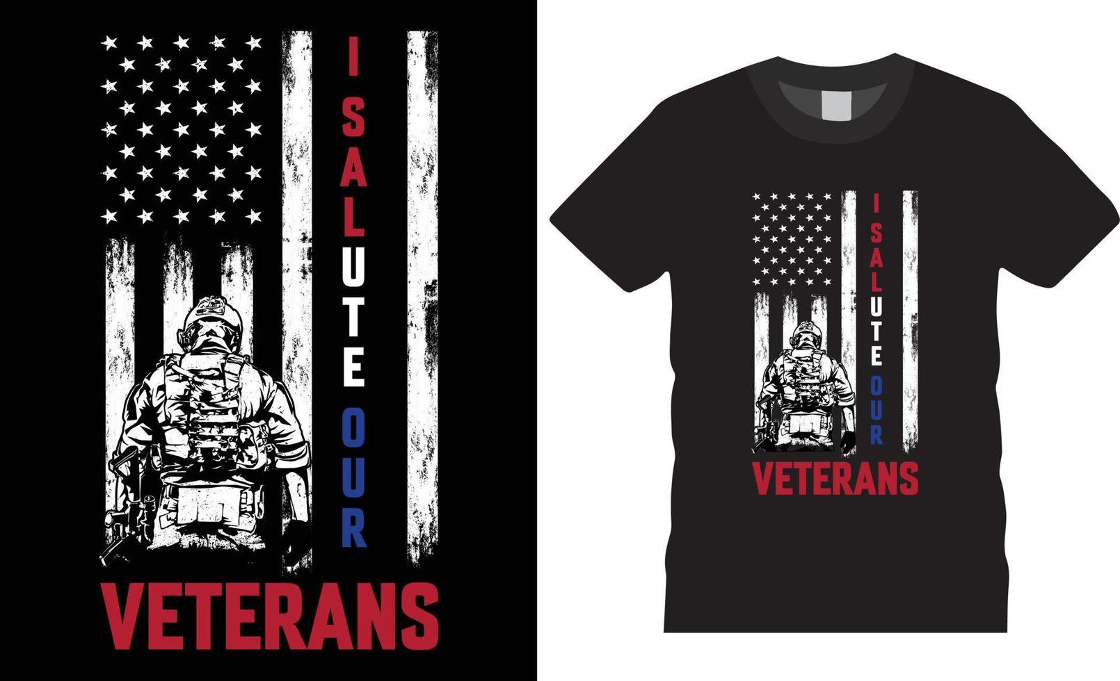 vector de diseño de camiseta creativa del día de los veteranos de tipografía