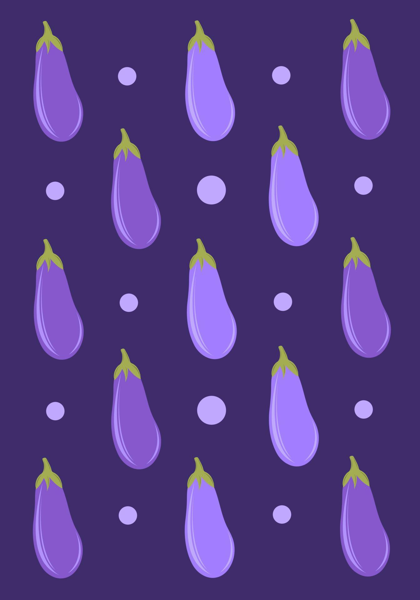 Purple eggplant vector wallpaper for graphic design and decorative