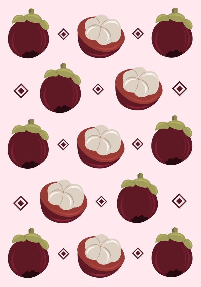 Sweet mangosteen vector wallpaper for graphic design and decorative