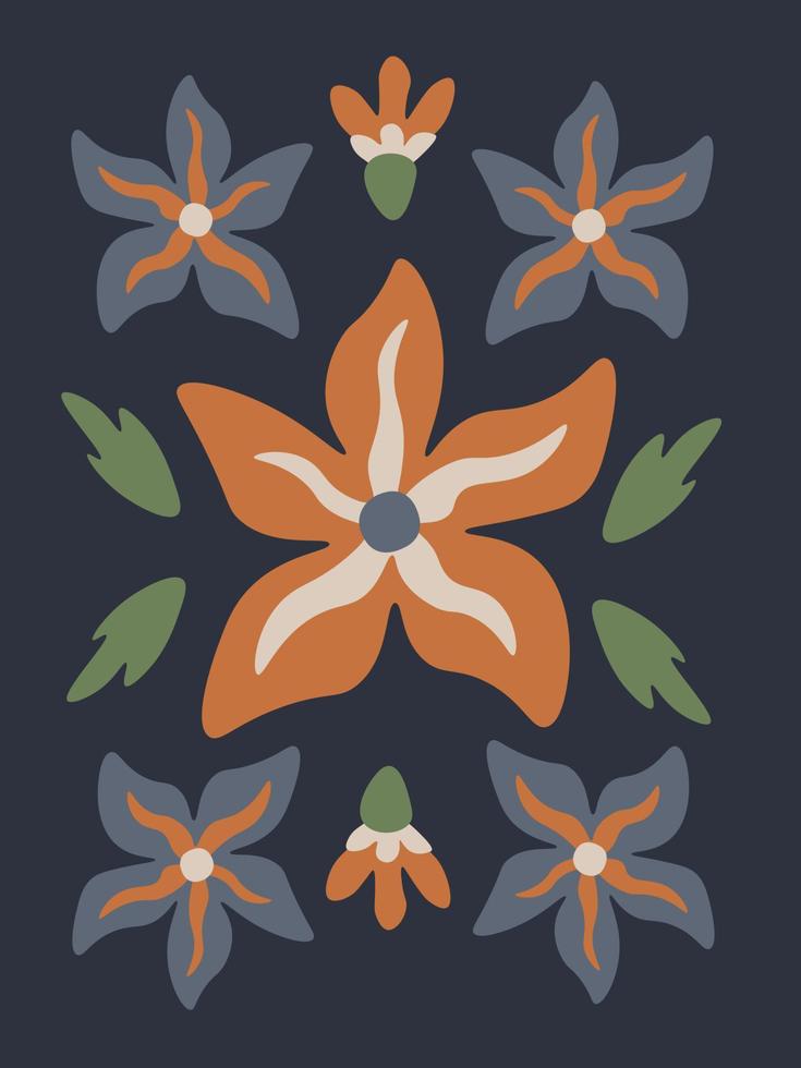 Trendy floral vector greeting card