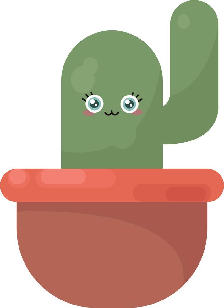Cactus in pot, illustration, vector on white background