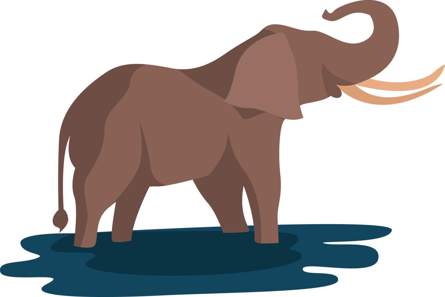 elefante grande, ilustración, vector sobre fondo blanco