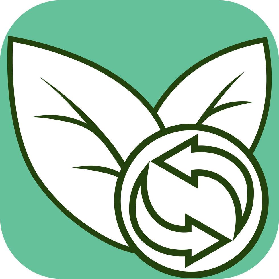 Leaf and arrows, illustration, vector on a white background.