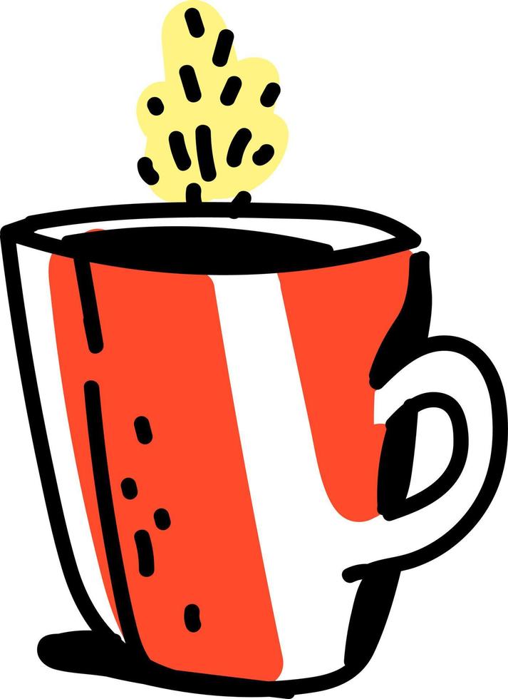 Orange cup, illustration, vector on white background.