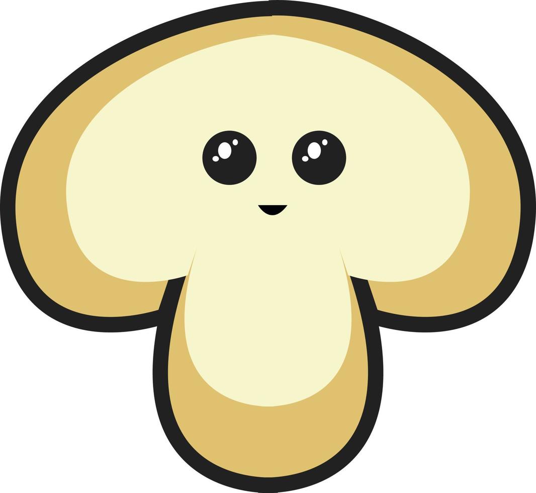 Cute mushroom, illustration, vector on white background.