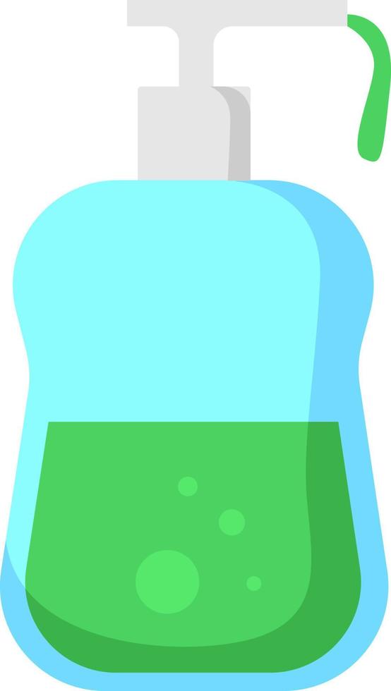 Green soap, illustration, vector on white background.