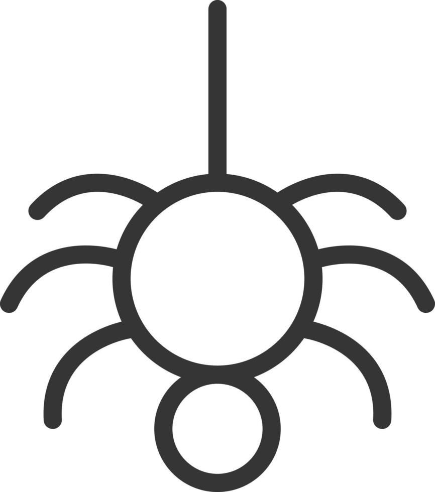 Black hanging spider, illustration, vector on a white background.