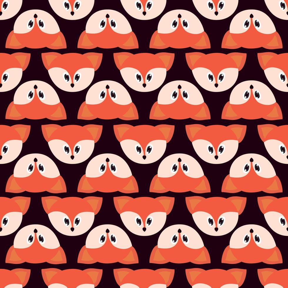 Foxes pattern, illustration, vector on white background